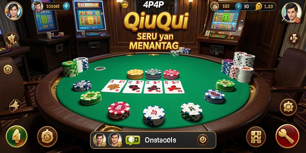 Tampilan gameplay QiuQiu yang dinamis dan seru di 4P4P.