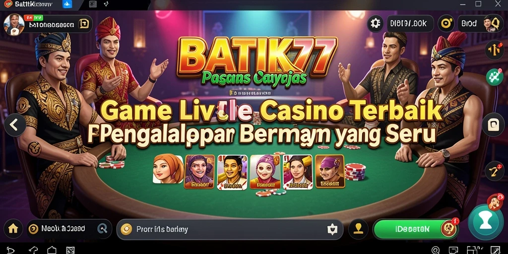 Screenshot gameplay Live Casino <strong>BATIK77</strong> dengan dealer profesional.