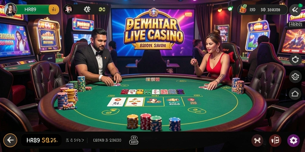 Tampilan gameplay HR89 yang mengasyikkan dengan dealer profesional.