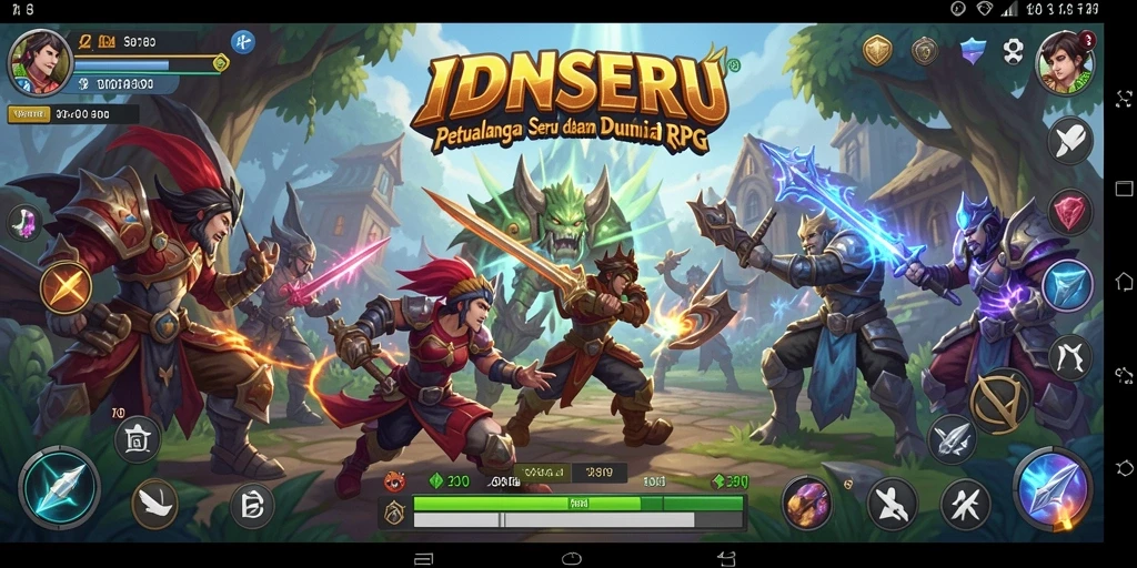 Screenshot IDNSERU menampilkan aksi seru dalam pertarungan RPG.
