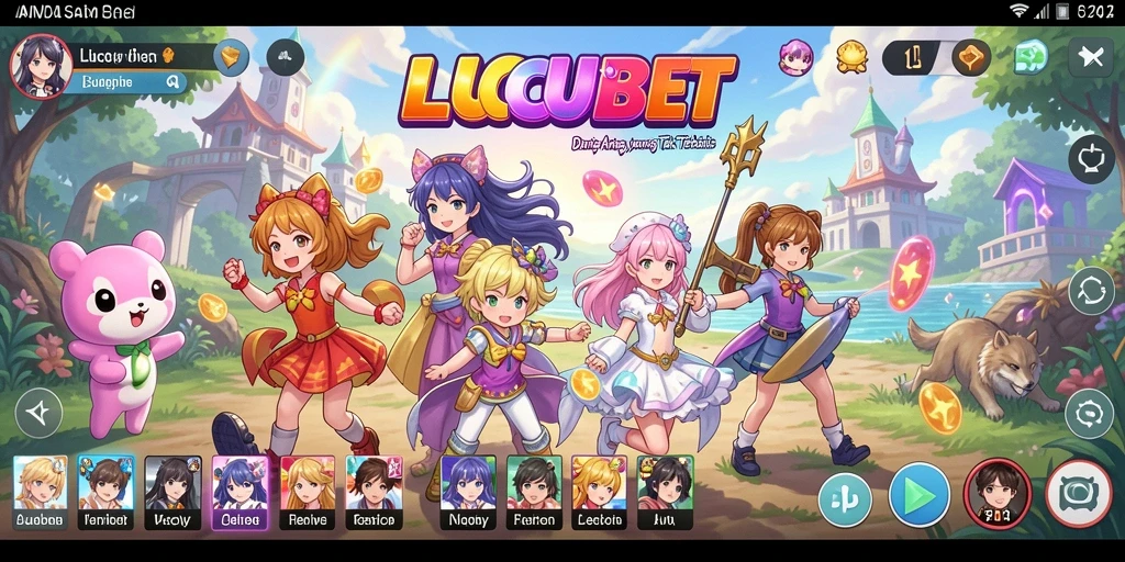 Screenshot LUCUBET menampilkan pertarungan karakter Anime yang epik.