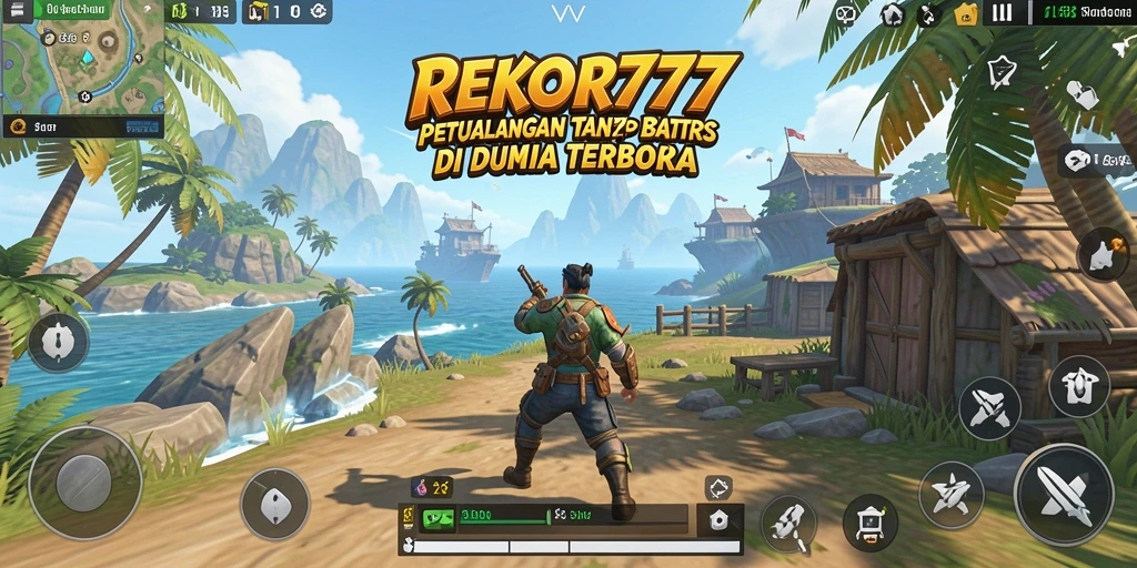 Tangkapan layar menunjukkan aksi seru di dunia terbuka REKOR777.