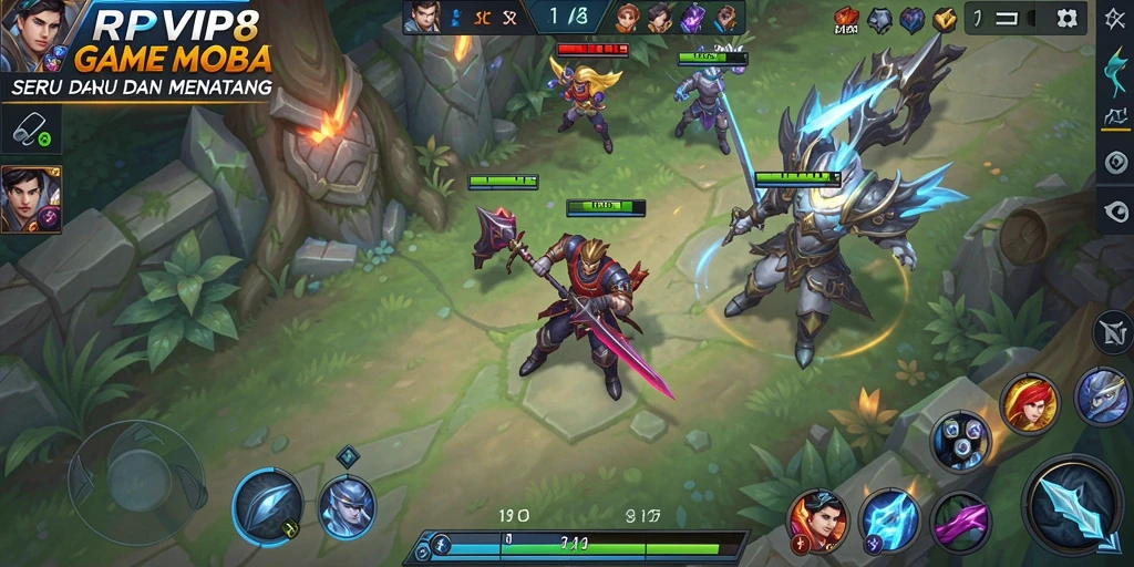 Tangkapan layar menarik dari pertempuran MOBA di RPVIP8.