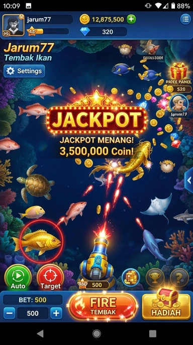 Tampilan utama aplikasi jarum77 untuk mengunduh APK.